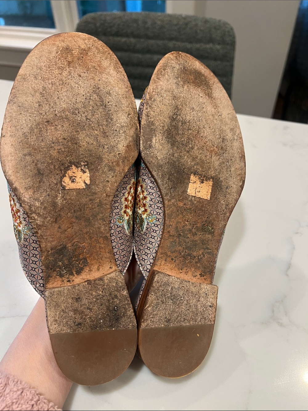 Johnny Was Jenna embroidered leather mule slides Sz 7 - Picture 6 of 8